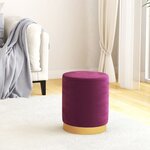 vidaXL Tabouret de rangement rond Violet Velours 31 x 37 cm