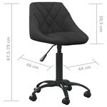 vidaXL Chaise de bureau Noir Velours