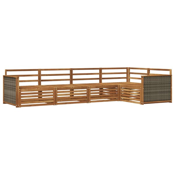 vidaXL Ensemble de canapés d'extérieur 5 Pièces Naturel