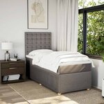 vidaXL Sommier à lattes de lit avec matelas Taupe 100x200 cm Tissu