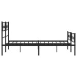 vidaXL Cadre de lit métal avec tête de lit/pied de lit noir 140x190 cm