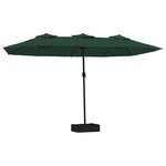vidaXL Parasol de jardin à double tête avec LED vert 449x265 cm