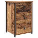 vidaXL Table en vieux bois Vieux bois MDF  Panneau de particules  Métal