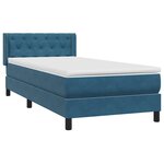 vidaXL Sommier à lattes de lit et matelas bleu foncé 80x220 cm velours