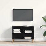 vidaXL Meuble TV Chêne noir 69 5 x 30 x 50 cm Bois d'ingénierie