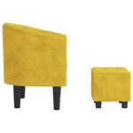 vidaXL Fauteuil avec repose-pied jaune velours