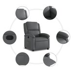 vidaXL Fauteuil inclinable gris similicuir