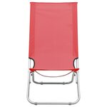 vidaXL Chaises de plage pliables lot de 2 Rouge Tissu