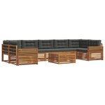 vidaXL Ensemble de canapés d'extérieur 8 pc Naturel et Anthracite