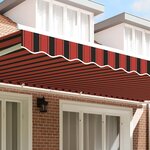 vidaXL Lambrequin de rechange pour 6 m Rayures rouge orangé et marron