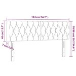 vidaXL Tête de lit à LED Gris clair 144x7x78/88 cm Velours