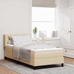 vidaXL Lit boxspring avec matelas avec matelas Crème 90 x 190 cm