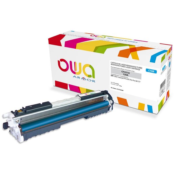 Toner d'encre remanufacturé, compatible pour HP 130A CF351A - Cyan