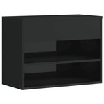 vidaXL Banc à chaussures Noir brillant 60x30x45 cm Aggloméré