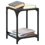 vidaXL Tables basses avec dessus en verre noir 2 Pièces 30x30x40 cm acier