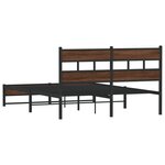 vidaXL Cadre de lit en métal sans matelas chêne marron 140x190 cm