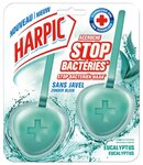 Bloc WC Stop Bactéries Sans Javel Parfum Eucalyptus - 2 Blocs HARPIC
