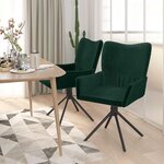 vidaXL Chaises pivotantes à manger lot de 2 Vert foncé Velours