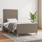 vidaXL Cadre de lit avec tête de lit Taupe 90x190 cm Tissu