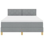 vidaXL Lit Box Spring avec matelas & LED Gris Clair 140x190 cm Tissu