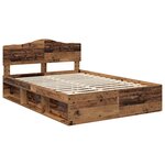vidaXL Cadre de lit Bois ancien 160 x 200 cm Bois de pin massif