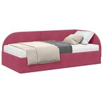 vidaXL Cadre de lit d'angle avec matelas 2 Pièces Rouge Velours