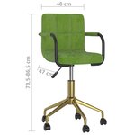 Vidaxl chaise pivotante de salle à manger vert clair velours