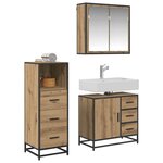 vidaXL Ensemble de mobilier de salle de bain 3 Pièces Chêne artisanal