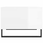 vidaXL Table basse Blanc brillant 60x50x36 5 cm Bois d'ingénierie