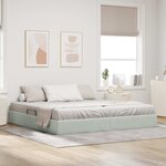vidaXL Cadre de lit ottoman Gris clair 200 x 200 cm Velours