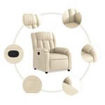 vidaXL Fauteuil inclinable en tissu crème