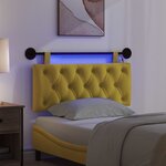 vidaXL Tête de lit suspendue Jaune Velours