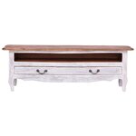 vidaXL Meuble TV 120x30x40 cm blanc bois d'acajou massif