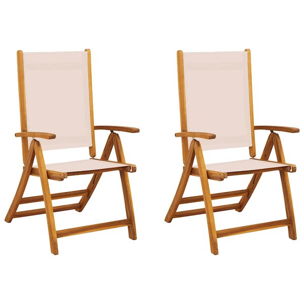 vidaXL Chaises pliables de jardin lot de 2 bois d'acacia et textilène