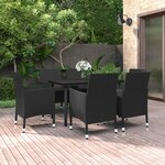 vidaXL Mobilier à dîner de jardin coussins 7 Pièces Résine tressée Verre