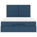VidaXL Cadre de lit ottoman avec matelas bleu 140x190 cm tissu
