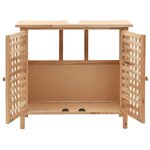 vidaXL Armoire pour lavabo avec miroir Bois de noyer massif