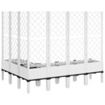 vidaXL Jardinière avec treillis blanc 160x120x142 cm PP