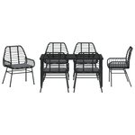 vidaXL Ensemble de salle à manger de jardin 7 pièces avec coussins  rotin poly noir