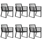 vidaXL Ensemble à manger de jardin 7 Pièces Noir Rotin PVC