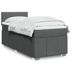 vidaXL Sommier à lattes de lit avec matelas Gris foncé 90x200 cm Tissu