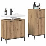 vidaXL Ensemble de mobilier de salle de bain 2 Pièces Chêne artisanal