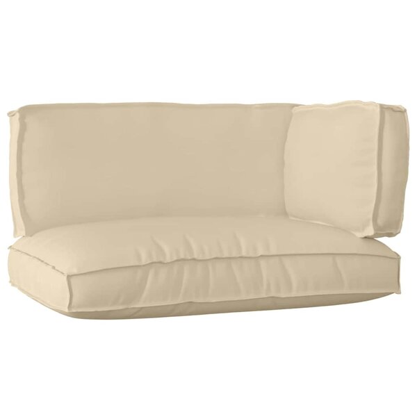 vidaXL Set de coussins de palette 3 Pièces Beige 120 x 80 x 12 cm