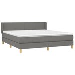 vidaXL Sommier à lattes de lit avec matelas Gris foncé 180x200cm Tissu