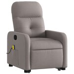 vidaXL Fauteuil inclinable de massage Taupe Tissu
