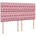 vidaXL Sommier à lattes de lit avec matelas Rose 200x200 cm Velours