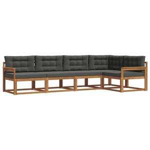 vidaXL Ensemble de canapés d'extérieur 5 Pièces Naturel et Anthracite
