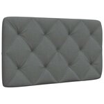vidaXL Coussin de tête de lit gris foncé 90 cm tissu