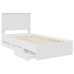 vidaXL Cadre de lit avec tiroir Blanc 100 x 200 cm Bois Ingénierie