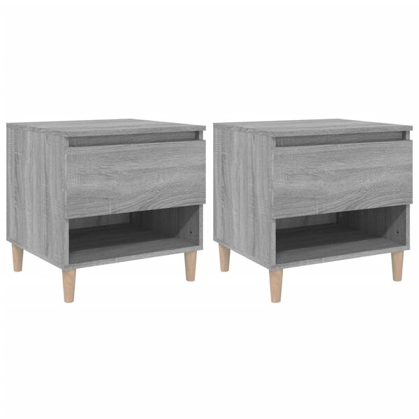 vidaXL Tables de chevet 2 Pièces Sonoma gris 50x46x50cm Bois d’ingénierie